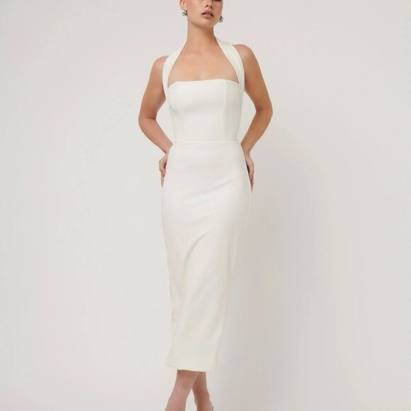 Effie Kats Meline Midi Dress - Ivory - Picture 1 of 7
